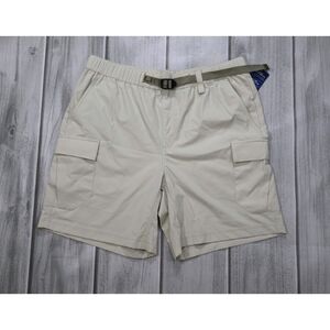 NEW Huk Creekbed Cargo Shorts - Size M - Beige Lightweight Fishing Belted